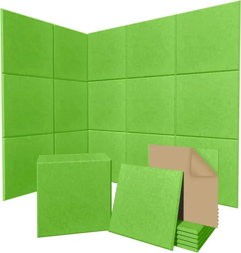 Vista 32 de Paquete de 56 Paneles de Espuma Acústica 1"x12"x12" Paneles de Pared Acústicos de Recuperación Rápida Paneles Reductores de Sonido de Alta