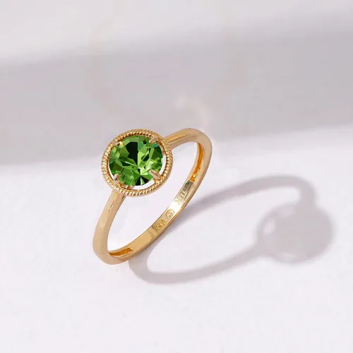 Vista 3 de Tienda Collection 10k Gold Imported Crystal March Birthstone Ring