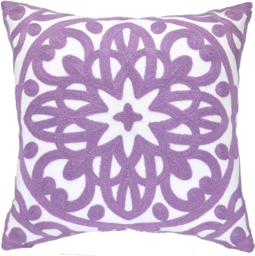 Vista 37 de Alysheer Funda de almohada decorativa bordada de 18 x 18 pulgadas, acogedora y fresca funda de cojín bohemia con diseño de mandala chic de punto
