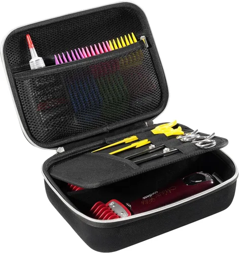 Vista 8 de ProCase Estuche rígido de viaje para cortapelos, soporte para suministros de barbería para cortar el cabello, bolsa organizadora de almacenamiento