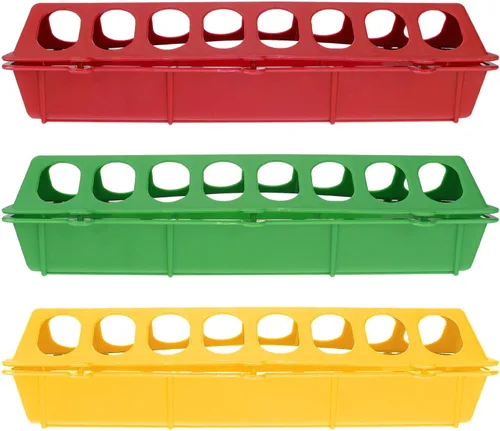 DOITOOL Comedero de plástico para aves de corral con tapa abatible, 3 unidades, para palomas, codornices, patos, aves, bandeja de alimentación de