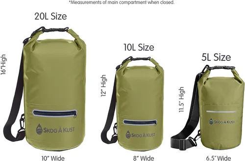 Vista 58 de Skog Å Kust DrySak - Bolsa impermeable con tapa enrollable para viajes y al aire libre - tamaños de 5, 10 y 20 litros