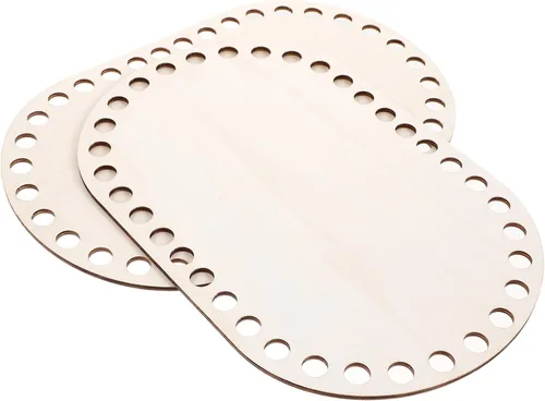 Vista 3 de EXCEART 2 piezas de fondo natural preperforado de ganchillo de madera para manualidades y suaves para proyectos de ganchillo y tejido para bolsas