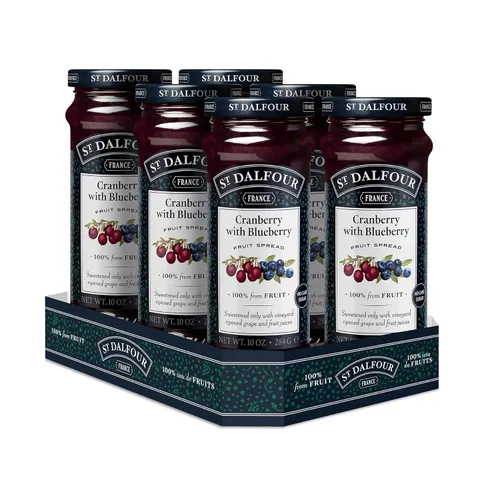 Vista 10 de St. Dalfour Untable de fruta de frambuesa negra, 10 onzas, 100% de frutas, sin ingredientes artificiales, sin OMG, sin azúcar de caña, todo natural