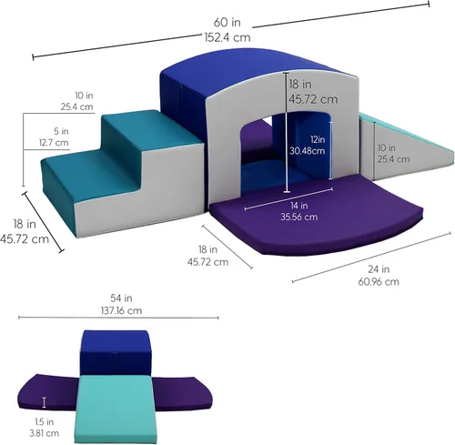 Vista 2 de FDP SoftScape Playtime Grow-n-Learn - Escalador de túnel para niños pequeños