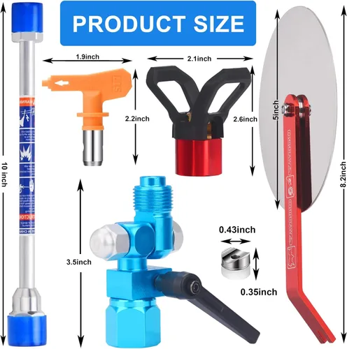 Vista 5 de Herramienta Accesoria de Guía de Pistola de Pulverización Sin Aire con Punta 517 Poste de Extensión Sin Aire de 10 Pulgadas, Herramienta de Pintura
