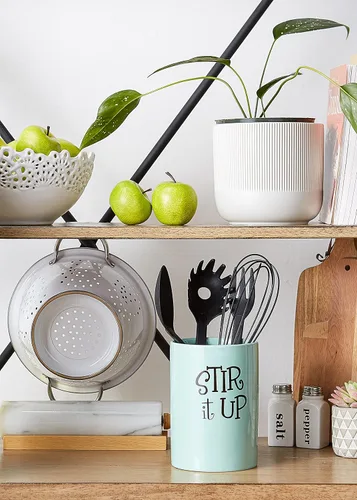 Vista 6 de DII Accesorios de cocina Colección retro, cerámica, juego de recipientes, aguamarina, 3 piezas
