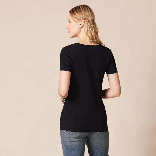 Vista 3 de Tienda Essentials Women's Regular-Fit Short-Sleeve T-Shirt (Crewneck and V-Neck Options), Multipacks