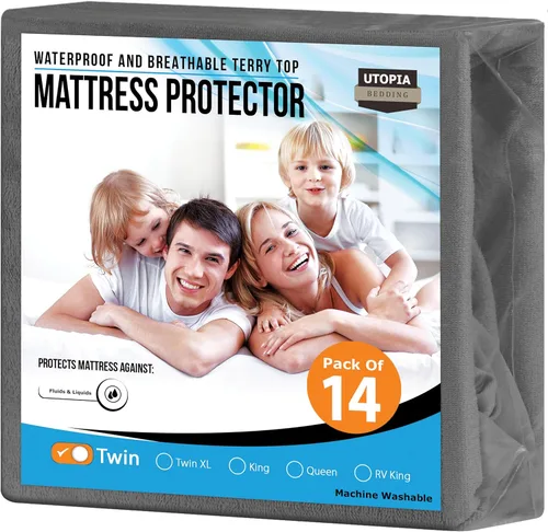 Vista 28 de Utopia Bedding – Protector impermeable de colchón tamaño individual, funda de colchón de terry premium de 200 GSM, transpirable, estilo ajustado
