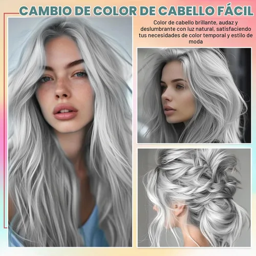 Vista 6 de Tinte temporal para el cabello gris, tinte temporal, 4.1 fl oz gris 02
