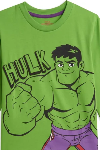 Vista 6 de Marvel Avengers - Paquete de 3 camisetas gráficas de manga larga color verde
