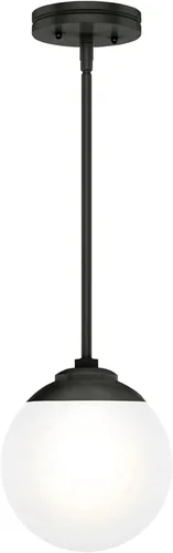 Vista 8 de Hunter Fan Company 19169 Hepburn - Lámpara colgante (níquel cepillado)