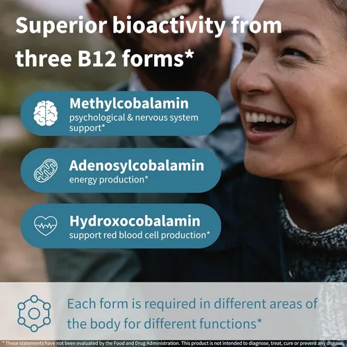 Vista 3 de Igennus Complejo Triple de Vitamina B12 5000mcg, Spray Sublingual Líquido, 45 Porciones, Metilcobalamina Metilada, Adenosilcobalamina e
