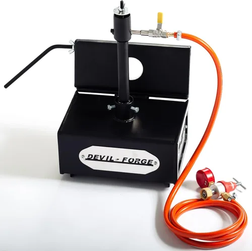 Vista 4 de DEVIL-FORGE Forja de propano de gas Farrier DFHS1+1D/2.8", 1 quemador DFP (80.000 BTU), válvula de bola de gas, estrangulador de aire, 1 puerta