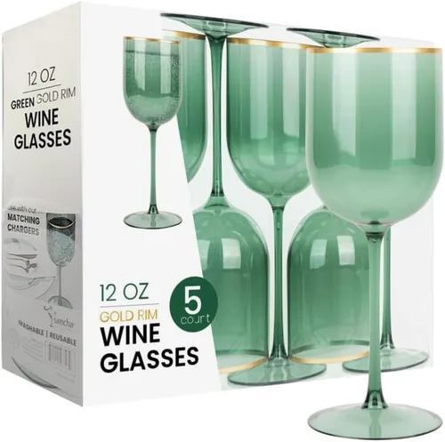 Vista 28 de PARTY BARGAINS Copas de vino de plástico desechables de 12 onzas, resistentes a las roturas, sin BPA, para bodas, eventos y entretenimiento al aire