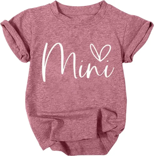Vista 3 de Camisetas para mamá y mini, lindas camisetas con estampado de corazón de amor, camisetas a juego para mamá y bebé