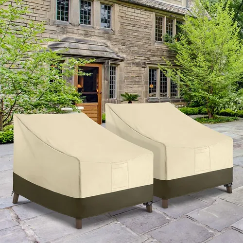 Vista 5 de SunPatio Paquete de 2 fundas para sillas de patio al aire libre, duraderas y impermeables, para sillas de descanso profundas, resistentes a
