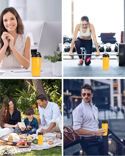 Vista 6 de Personal Blender for Shakes and Smoothies,Professional Kitchenblender with Blending & Grinding Blades, Portable Coffee Grinder with 24/10 OZ Travel