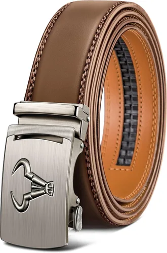 Vista 21 de BULLIANT Cinturón para hombre, cinturón de marca con trinquete de cuero genuino para regalo, talla personalizada