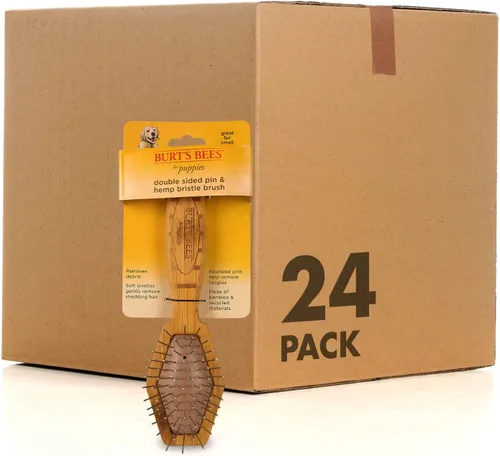 Vista 7 de Burt's Bees for Dogs - Cepillo de doble cara y cerdas de cáñamo para perros
