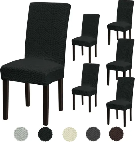 Vista 68 de Juego de 6 fundas elásticas para sillas de comedor, extraíbles y lavables, para sillas de comedor, hotel, ceremonia