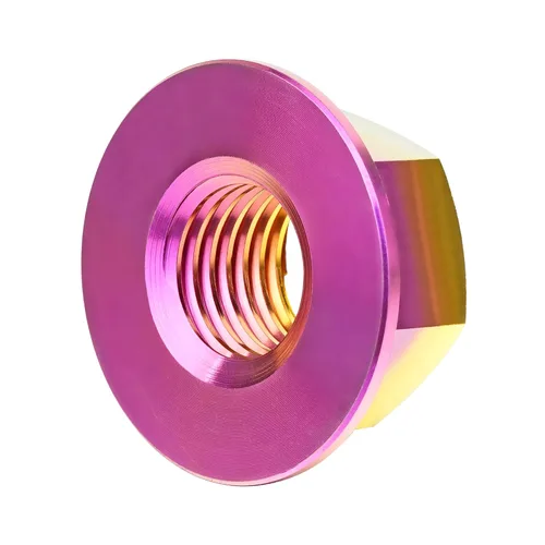 Vista 49 de Juego de 6 tuercas hexagonales de titanio DIN6923 M5 M6 M8 M10 M12 M14 M16 (paso M6 0.039 in, titanio normal)