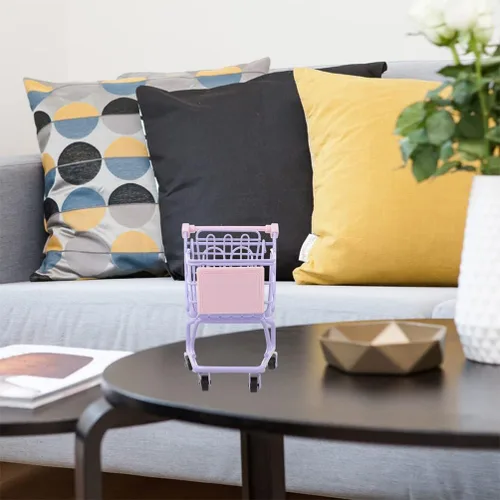 Vista 3 de Toddmomy 1 mini carrito de supermercado, mini carrito de compras de metal, carrito de compras de supermercado, carrito de compras, soporte