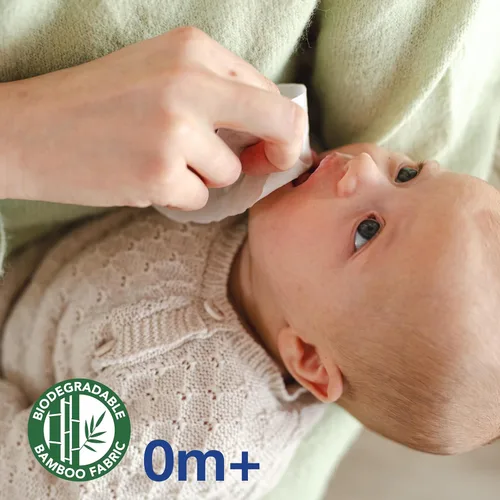 Vista 5 de Dr. Talbot's Toallitas ecológicas de bambú para dientes y encías de bebé, inspiradas naturalmente con Citroganix, 1 paquete, 48