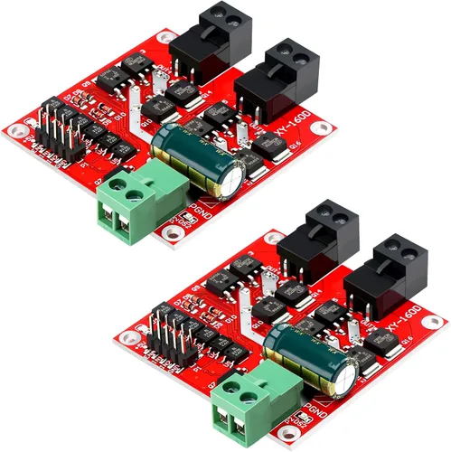 Vista 10 de DROK Controlador de Motor DC, Controlador de Velocidad de Motor L298 Puente H Dual DC 6.5V-27V 7A PWM Placa Reguladora de Motor 12V 24V Módulo