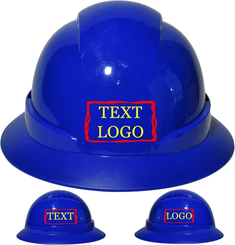 Vista 40 de YOWESHOP Casco de seguridad personalizado para construcción Casco de trabajo de seguridad con suspensión de trinquete ajustable de ala completa