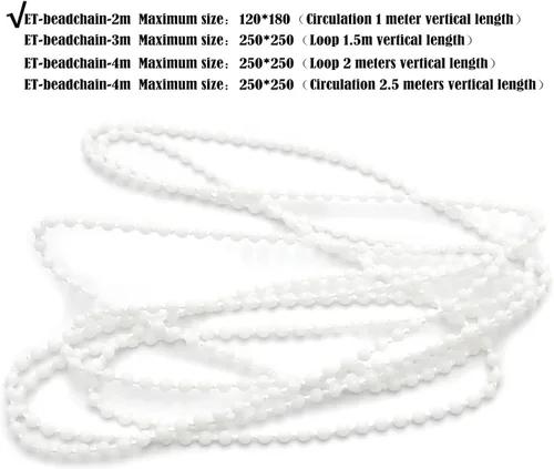 Vista 3 de HTTMT - Cadena de polea lateral de 3.3 ft de bucle de 6.6 ft/6 pies para persianas enrollables Tratamiento de ventana de cadena (solo cadena)