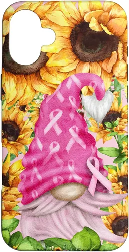Vista 23 de Funny Breast Cancer Sunflower For Women Cute Pink Gnome Case for iPhone 16