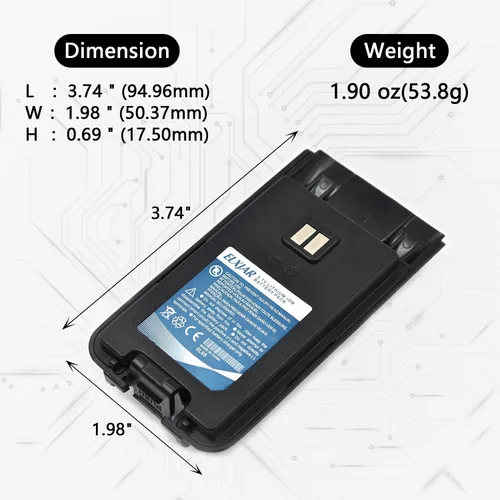 Vista 3 de Paquete de 5 baterías de iones de litio de 3.7 V 1200 mAh, repuesto para radios bidireccionales RT68 RT68B RT68S RT68Plus BL68 Paquete recargable