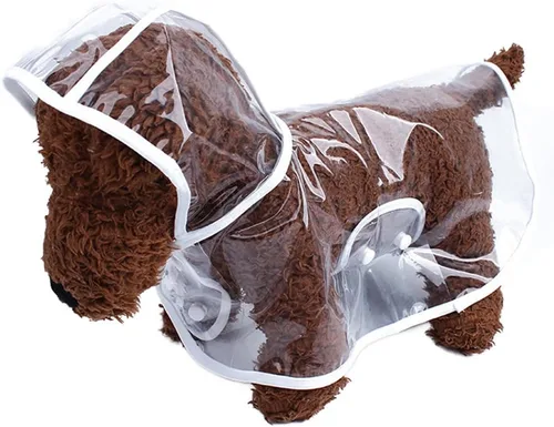 Vista 7 de Impermeable para mascotas, ropa impermeable para perros pequeños, chaqueta de lluvia para cachorros, poncho transparente, ropa de lluvia para perros