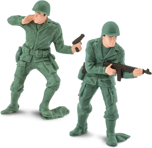 Vista 3 de Safari Ltd. Army Men Designer TOOB - 6 Figurines: Prone, Kneeling, Standing Infantry, Staff Sergeant, Commander, Radio Operator - Educational Toy