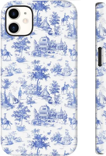 Vista 94 de Funda para iPhone 12 Mini, compatible con carga inalámbrica, protección de doble capa con elegante diseño de flores silvestres, silicona suave +