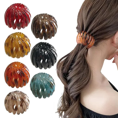 Vista 8 de 7 accesorios para el cabello para mujer, pinza mágica para el cabello con pinzas para moño de pelo