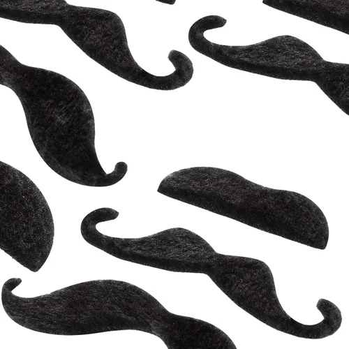 Vista 3 de HESTYA 48 piezas de bigotes falsos Mardi Gras autoadhesivas, novedosas calcomanías de barba falsas para barba, pirata francés, detective