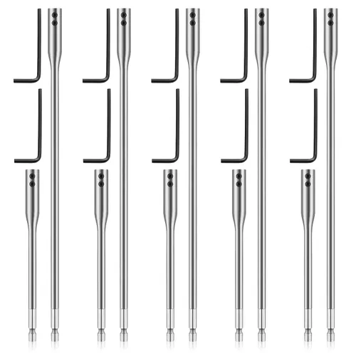 Extensión de broca 6, broca de acero al carbono de 12 pulgadas con llave inglesa para torneadores de madera, accesorios de construcción (20 piezas)