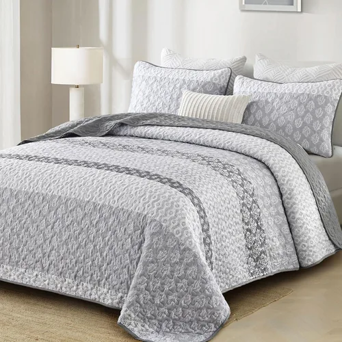 Vista 11 de Cottolester Juego de edredón Aqua tamaño Full, colcha a rayas estilo bohemio, juego de ropa de cama de microfibra ligera y suave de 3 piezas, 78"x90