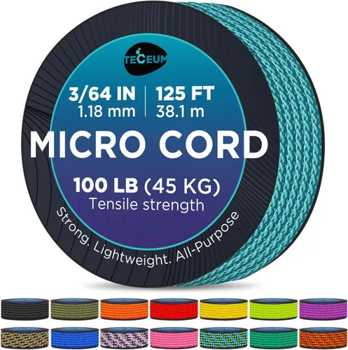 Vista 38 de TECEUM Micro Paracord – 1.18 mm X 38 m – Cordón de Utilidad Micro – Cuerda de Paracord Trenzada Fina – Ideal para Manualidades, Proyectos DIY