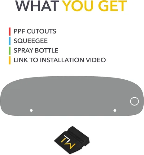 Vista 3 de TWRAPS Mini parachoques PPF para Tesla Model 3 – Cubierta protectora de pintura antiarañazos, protector de escudo autorreparable transparente