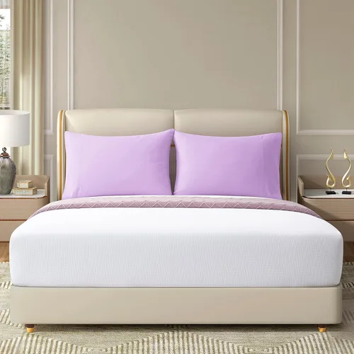 Vista 8 de NookZuzu - Juego de 2 fundas de almohada de microfibra ultra suaves de 1800 hilos con cierre de sobre, color morado, juego de 2 fundas de almohada