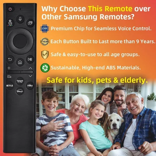 Vista 5 de Para control remoto de TV Samsung, repuesto para control remoto Samsung para Smart TV 2018-2025, para Samsung Frame TV Remote con control de voz