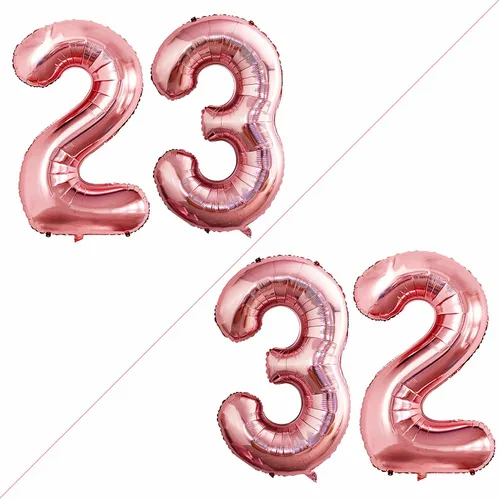 Vista 148 de GOER Globos con el número 80 para decoraciones de fiesta de cumpleaños número 80, globos de helio de aluminio jumbo de 42 pulgadas para 80 Oro rosa