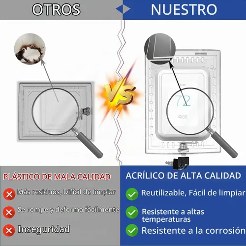 Vista 6 de Caja de bloqueo universal de termostato con llave, protector de termostato grande transparente para termostatos en pared, protector de termostato