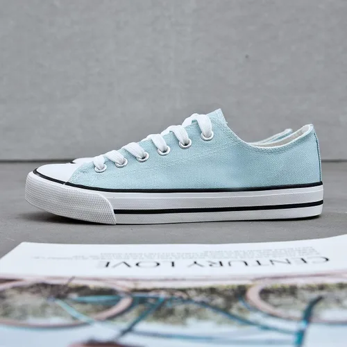 Vista 4 de Zapatillas de lona para mujer bajas y con cordones zapatillas de lona cómodas y modernas