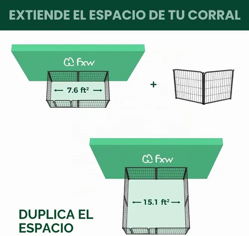Vista 3 de FXW Homeplus Unleashed Corralito para Perros de Interior - Juego Sin Estrés y Seguro, Resistente de 24 Pulgadas 2 Paneles Corralito para Cachorros