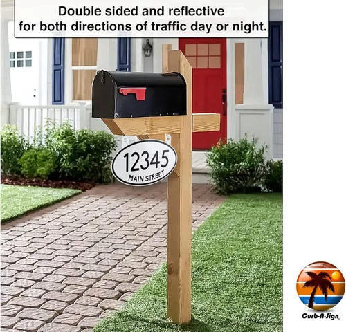 Vista 8 de Letrero reflectante para colgar en buzón de correo, doble cara