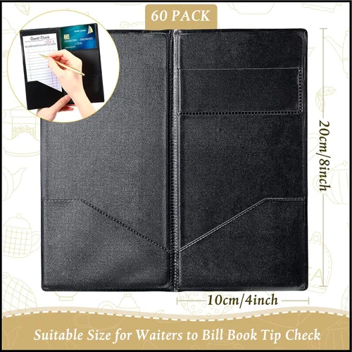 Vista 2 de Amyhill 60 presentadores de cheques para restaurantes, portatarjetas de facturas de invitados, presentadores de cheques de restaurante, soportes